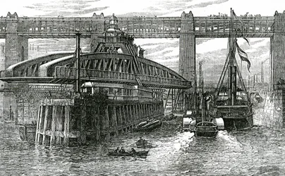 Ouverture du nouveau pont tournant à Newcastle-upon-Tyne, 1876
